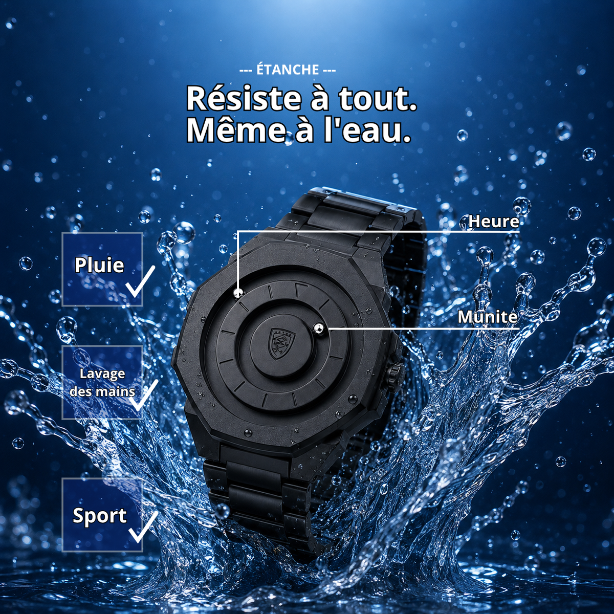 Montre Poedagar 670 - Acier Inoxydable, Style Affirmé